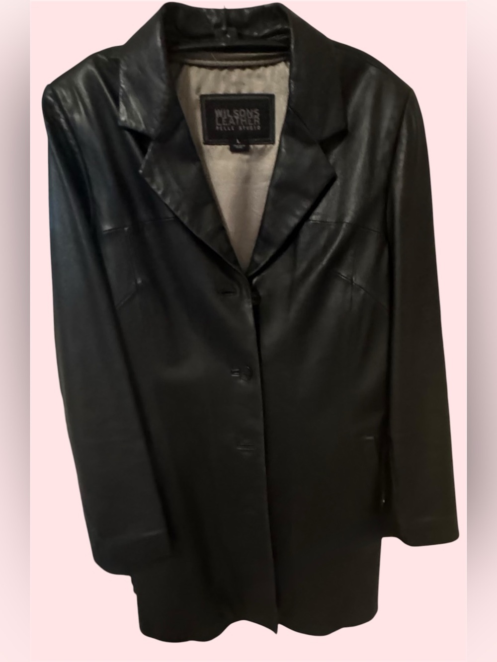 Wilsons Leather Women's Black Leather 3/4 Blazer Coat